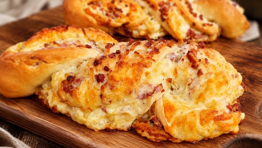 Pletený podplamenník: Chrumkavá chuťovka so slaninou, cibuľou a syrom